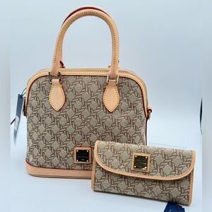 Dooney & Bourke Maritime Canvas Satchel & Matching Wallet NWT